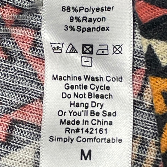 Women’s Medium LuLaRoe Multi Color Aztec Print Duster Cardigan - Picture 10 of 13